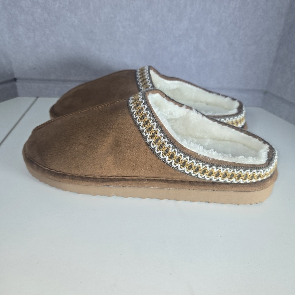 Unbranded Braided Collar Detail Wool Womens Slipper Chestnut US 11.5" Sole
